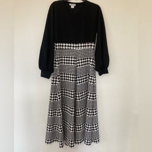 Houndstooth maxi dress